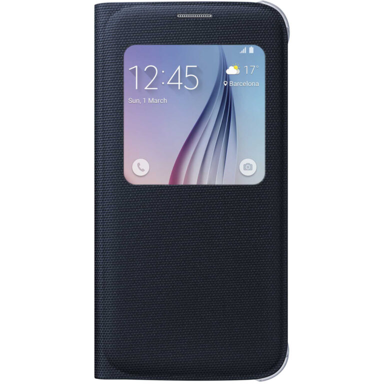 Husa Samsung S View Cover (Fabric) EF-CG920BBEGWW pentru Galaxy S6, Albastru inchis