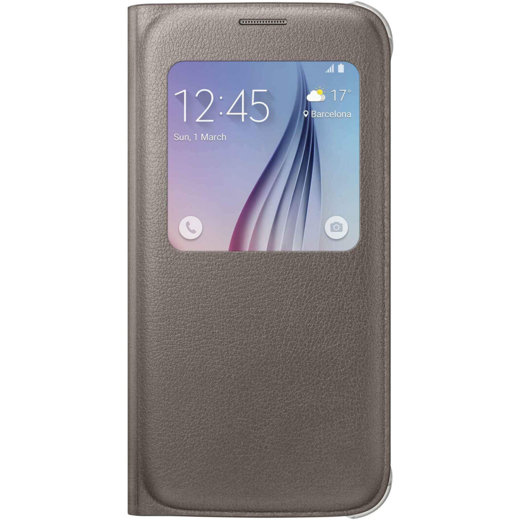 Husa S-View Cover Samsung pentru Galaxy S6 EF-CG920PFEGWW, Auriu