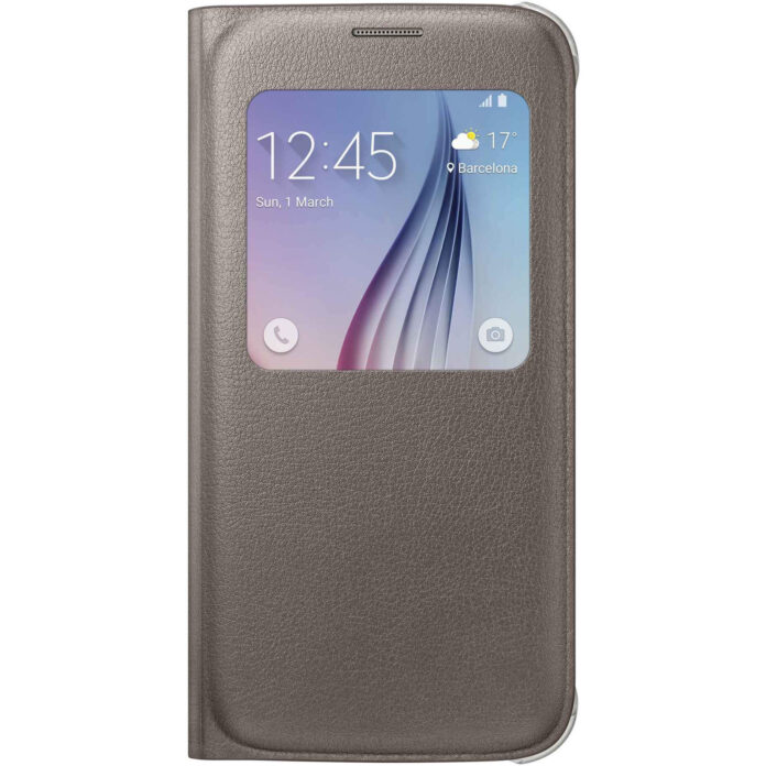 Husa S-View Cover Samsung pentru Galaxy S6 EF-CG920PFEGWW, Auriu