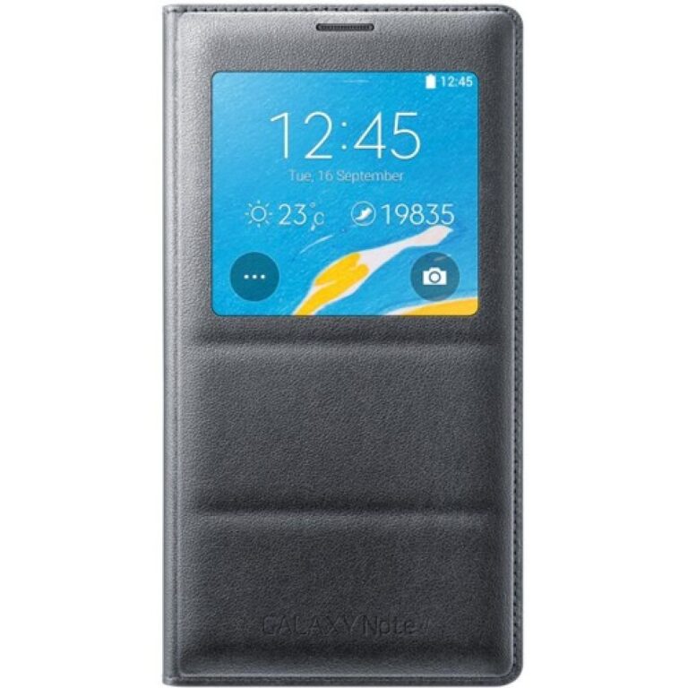 Husa S-View Samsung EF-CN910BCEGWW pentru Galaxy Note 4, Negru