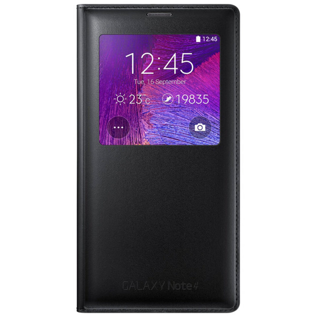 Husa S-View Samsung EF-CN910FKEGWW pentru Galaxy Note 4, Negru