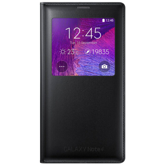 Husa S-View Samsung EF-CN910FKEGWW pentru Galaxy Note 4, Negru