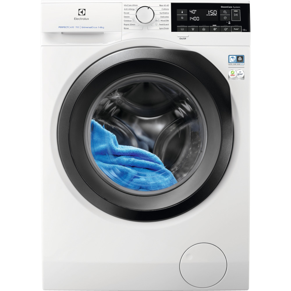 Masina de spalat rufe Electrolux EW7FN348PS, 8 kg, 1400 RPM, Universal Dose, Clasa A, Alb/Negru Masina de spalat rufe Electrolux EW7FN348PS, 8 kg, 1400 RPM, Universal Dose, Clasa A, Alb/Negru
