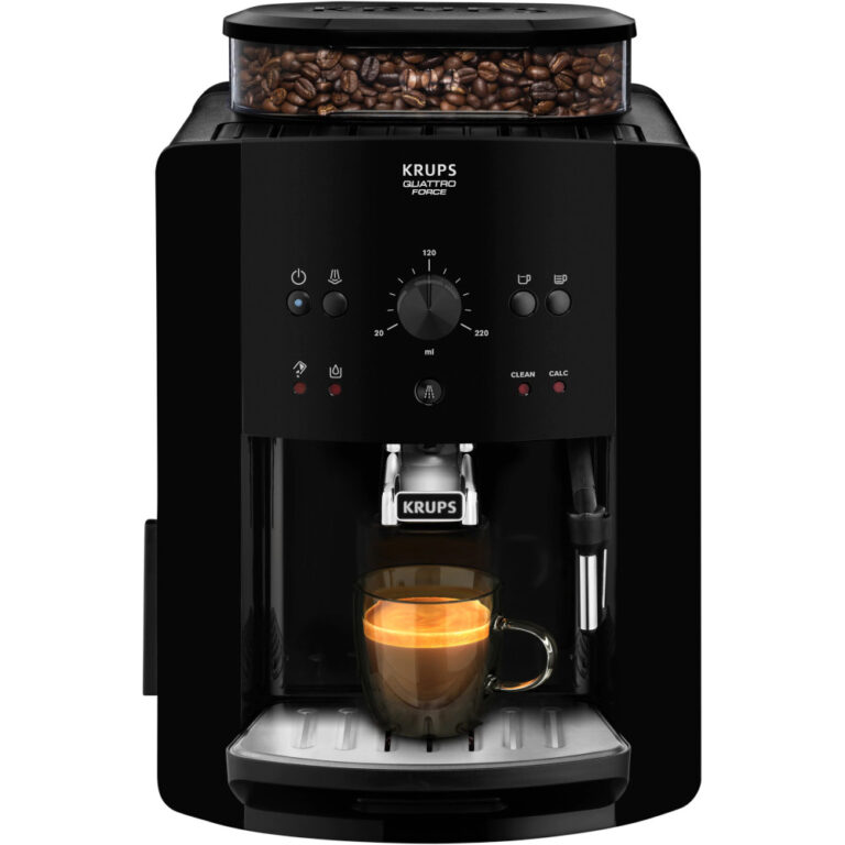 Espressor automat Krups Picto Arabica EA811010, 1450 W, 15 bari, 1.7 L, rasnita 3 nivele, rasnita incorporata, sistem spumare lapte, negru