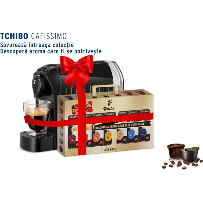 Pachet espressor Tchibo cafissimo easy black+70 capsule classic, 1250 W, 650 ml, Negru Pachet espressor Tchibo cafissimo easy black+70 capsule classic, 1250 W, 650 ml, Negru