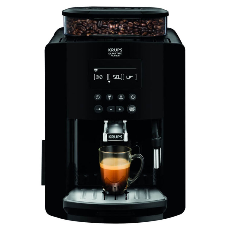 Espressor automat Krups Happy  Arabica EA817010, 1450 W, 15 bari, rezervor apa 1.7L, ecran LCD, rezervor boabe 260g, rasnita 3 nivele, functie memorare, negru