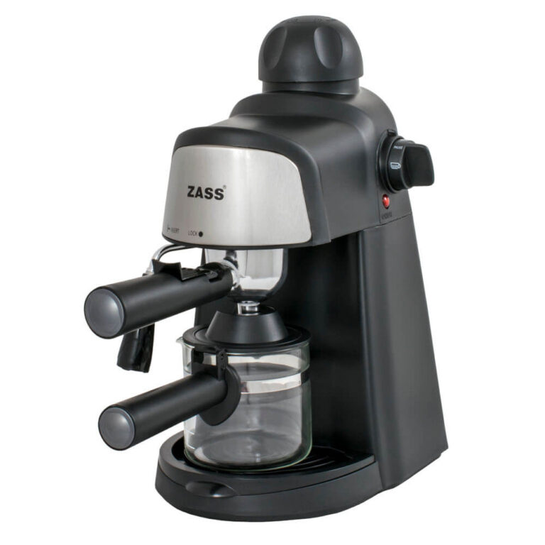 Espressor manual Zass ZEM 05, 800 W, 3.5 Bar, Dispozitiv Manual Spumare, Negru
