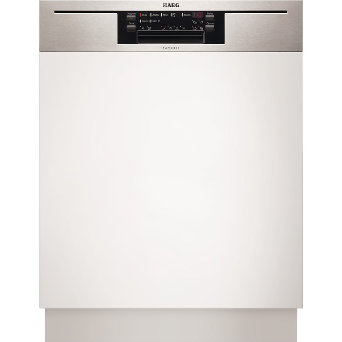 Masina de spalat vase semi-incorporabila AEG F67702IM0P, 15 Seturi, 7 Programe, Clasa A++, 60 cm, Inox