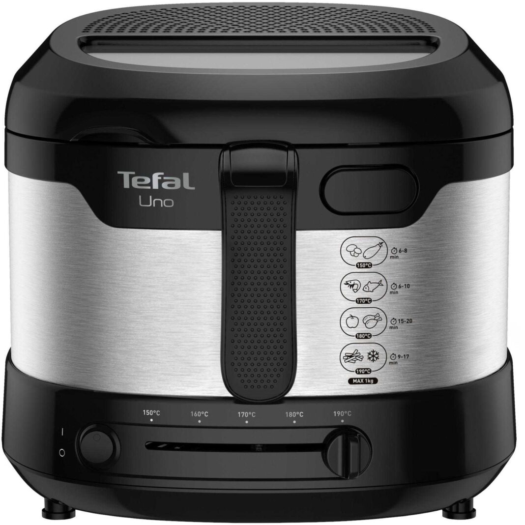 Friteuza Tefal Uno FF215D30, 1350W, 1.8L, Termostat reglabil, Negru/Argintiu Friteuza Tefal Uno FF215D30, 1350W, 1.8L, Termostat reglabil, Negru/Argintiu