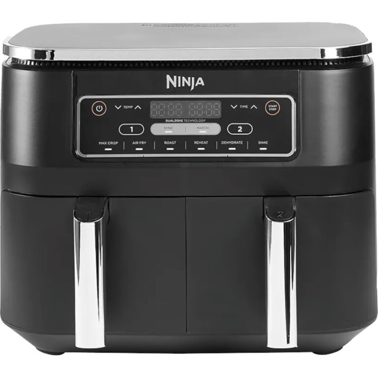 Friteuza cu aer cald Ninja AF300EU, 2400 W, 7.6 l,  6 programe, 2 cosuri, Oprire automata, Negru