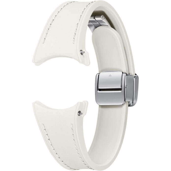 Galaxy Watch D-Buckle Hybrid Leather Band pentru Samsung Galaxy Watch6, 20 mm, Slim, S/M, Albastru