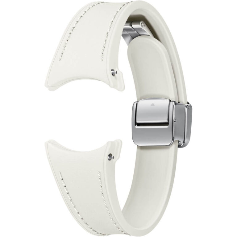 Galaxy Watch D-Buckle Hybrid Leather Band pentru Samsung Galaxy Watch6, 20 mm, Slim, S/M, Albastru