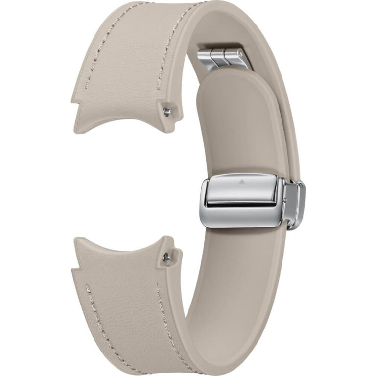 Galaxy Watch D-Buckle Hybrid Leather Band pentru Samsung Galaxy Watch6, 20 mm, Normal, S/M, Etoupe