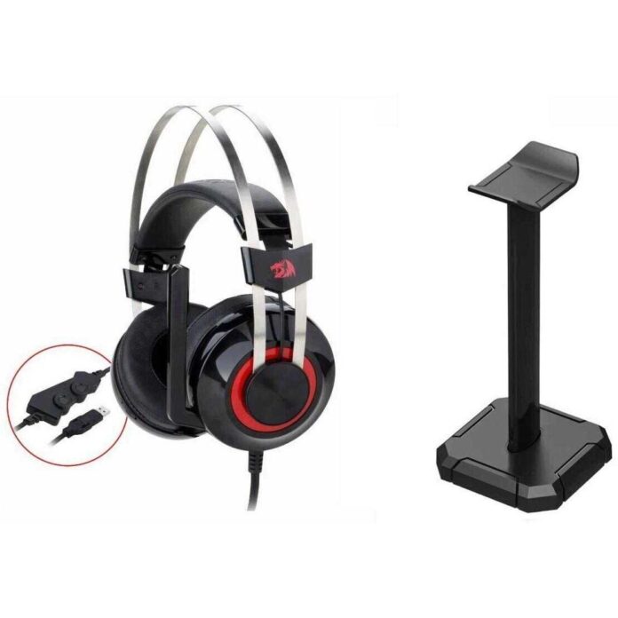 Casti gaming cu microfon Redragon Talos cu suport, Negru