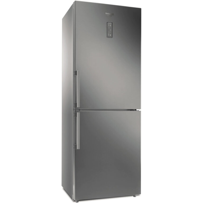 Combina frigorifica Hotpoint HA70BE72X, 444 l, Full No Frost, Fresh zone, Fast cooling, Fast freezing, H 195 cm, Argintiu, Clasa E