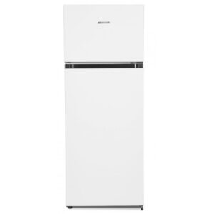 Frigider cu doua usi Heinner HF-205F+, 206 l, Iluminare LED, 3 rafturi de sticla, H 143.4 cm, Alb, Clasa F Frigider cu doua usi Heinner HF-205F+, 206 l, Iluminare LED, 3 rafturi de sticla, H 143.4 cm, Alb, Clasa F