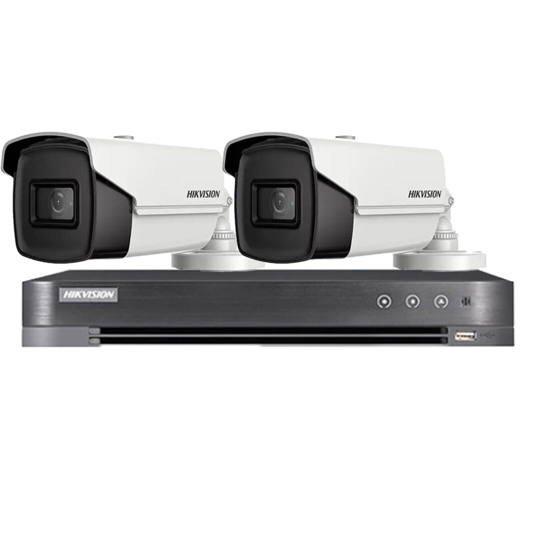 Sistem de supraveghere HIKVISION 2 camere 8MP 4 in 1, IR 60m, DVR 4 canale 4K 8MP Sistem de supraveghere HIKVISION 2 camere 8MP 4 in 1, IR 60m, DVR 4 canale 4K 8MP
