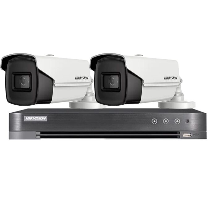 Sistem de supraveghere HIKVISION 2 camere 8MP 4 in 1, IR 60m, DVR 4 canale 4K 8MP Sistem de supraveghere HIKVISION 2 camere 8MP 4 in 1, IR 60m, DVR 4 canale 4K 8MP