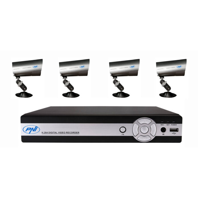 Kit DVR supraveghere video PNI House PTZ04, Exterior, 4 camere