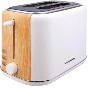 Prajitor de paine Heinner Soft Wood HTP-WH800BB, 800 W, 2 felii, Alb/Maro Prajitor de paine Heinner Soft Wood HTP-WH800BB, 800 W, 2 felii, Alb/Maro