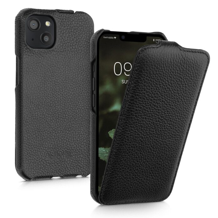 Husa pentru Apple iPhone 13, Piele naturala, Negru, 56410.01, kalibri