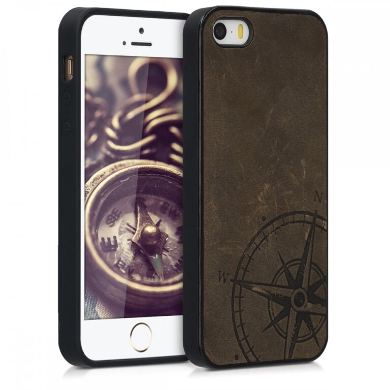 Husa pentru Apple iPhone 5 / iPhone 5s / iPhone SE, Piele naturala, Maro, 46670.01