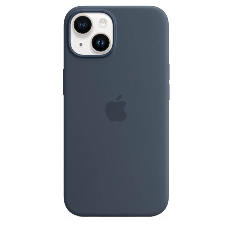 Husa de protectie Apple Silicone Case with MagSafe pentru iPhone 14, Storm Blue