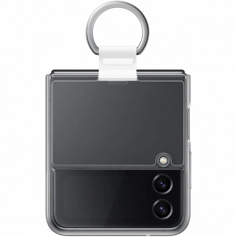 Husa de protectie Samsung Clear Cover with Ring pentru Galaxy Z Flip4, Transparent