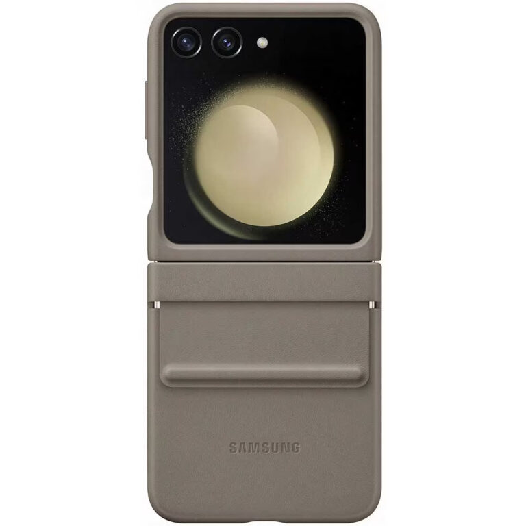 Husa de protectie Samsung pentru Galaxy Z Flip5, Flap-Eco Leather, Etoupe