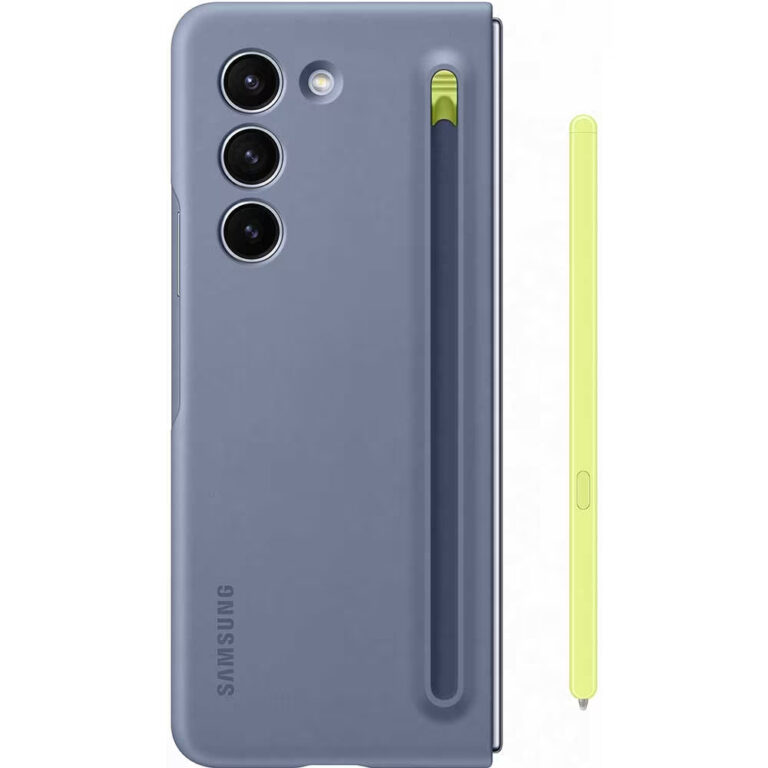 Husa de protectie Samsung S-Pen Case pentru Galaxy Z Fold5, Icy Blue