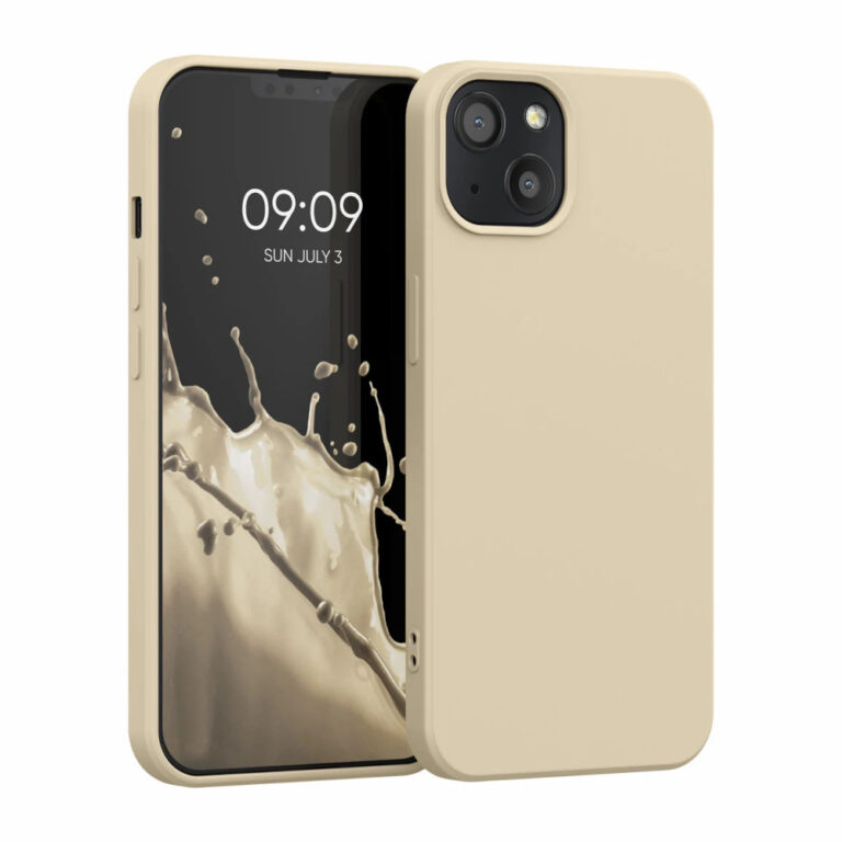 Husa Kwmobile pentru Apple iPhone 13, Silicon, Crem, 55948.210