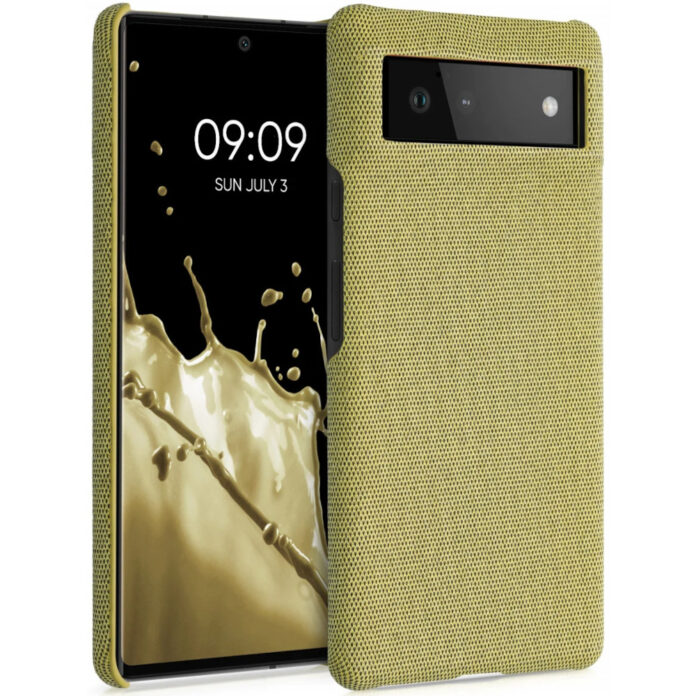 Husa Kwmobile pentru Google Pixel 6, Textil, Galben, 57795.06