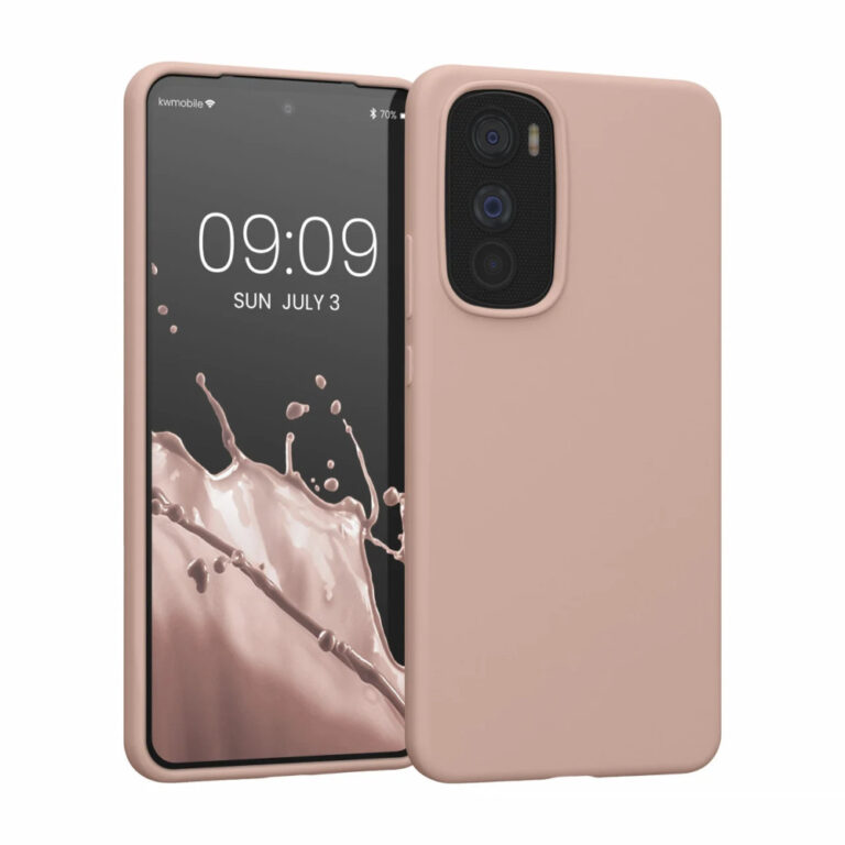 Husa Kwmobile pentru Motorola Edge 30, Silicon, Crem, 58537.10