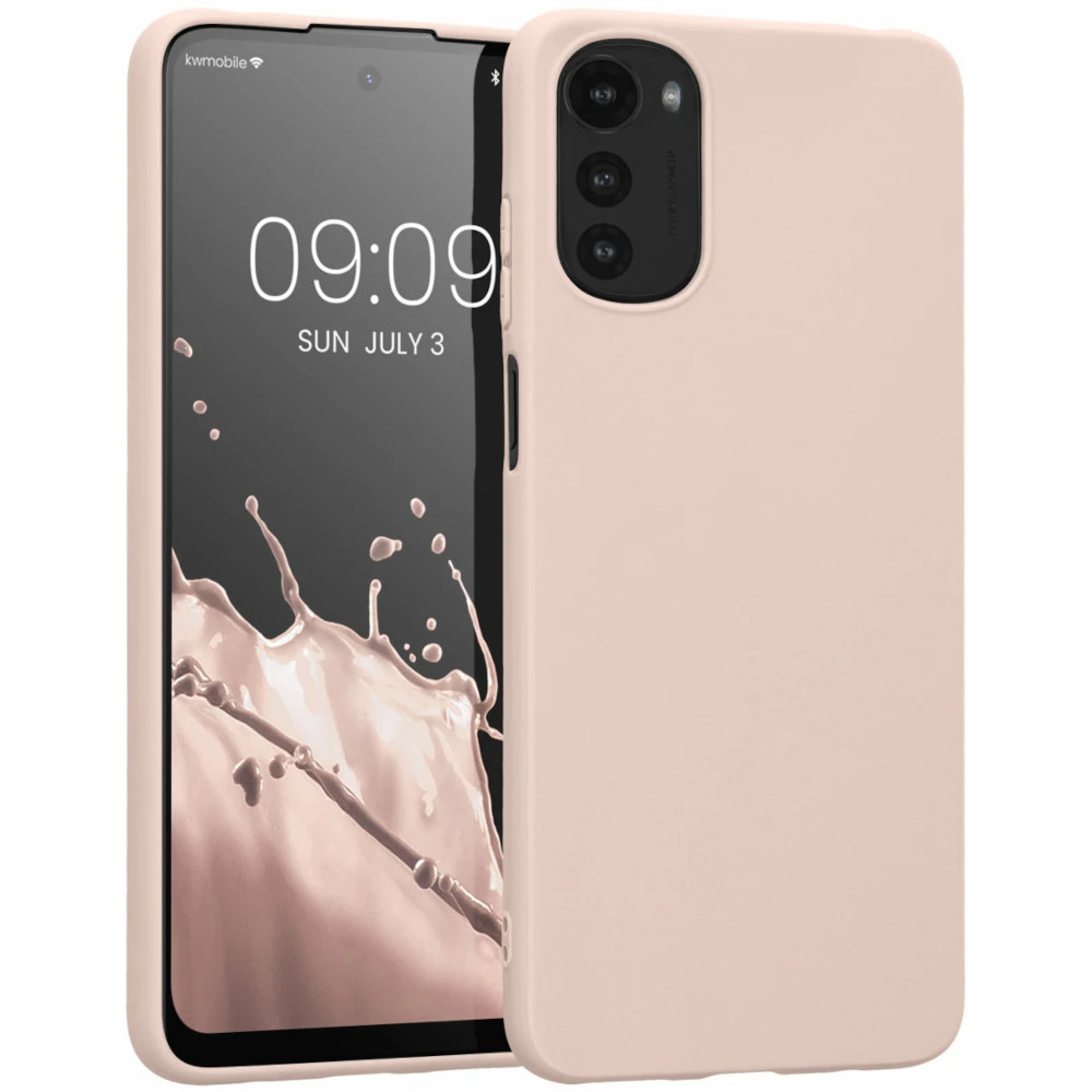 Husa Kwmobile pentru Motorola Moto E32/Moto E32s, Silicon, Crem, 58664.225 Husa Kwmobile pentru Motorola Moto E32/Moto E32s, Silicon, Crem, 58664.225