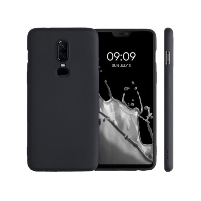 Husa Kwmobile pentru OnePlus 6, Silicon, Negru, 55346.01