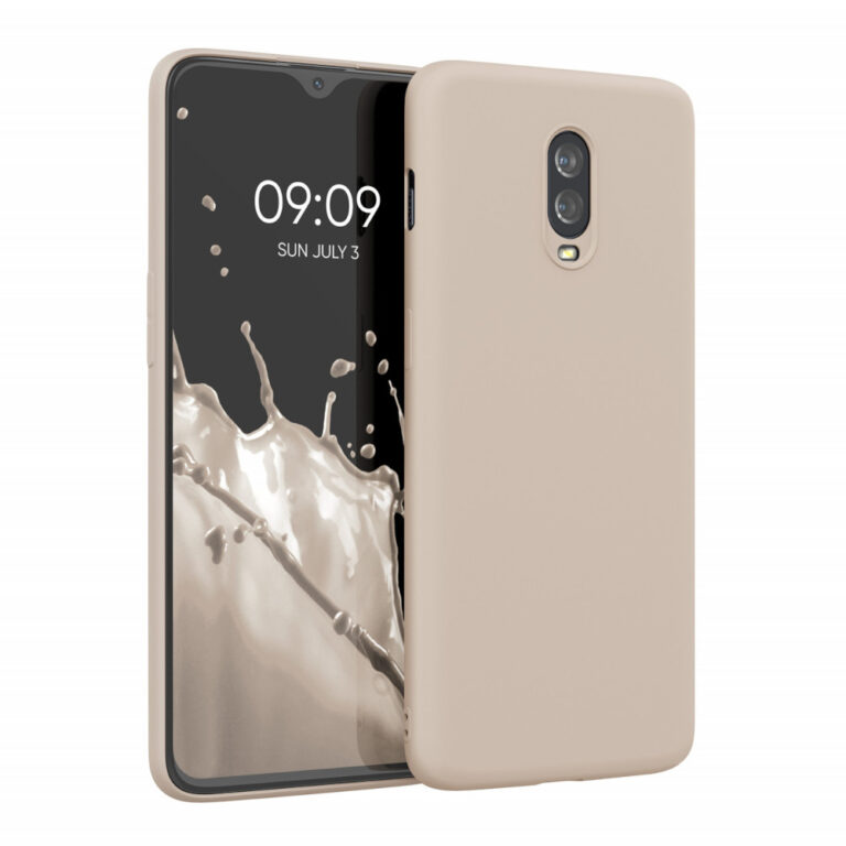 Husa Kwmobile pentru OnePlus 6T, Silicon, Crem, 55347.10