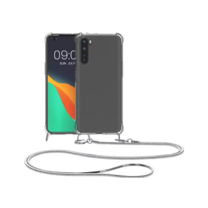 Husa Kwmobile pentru OnePlus Nord, Silicon, Transparent/Argintiu, 57454.35