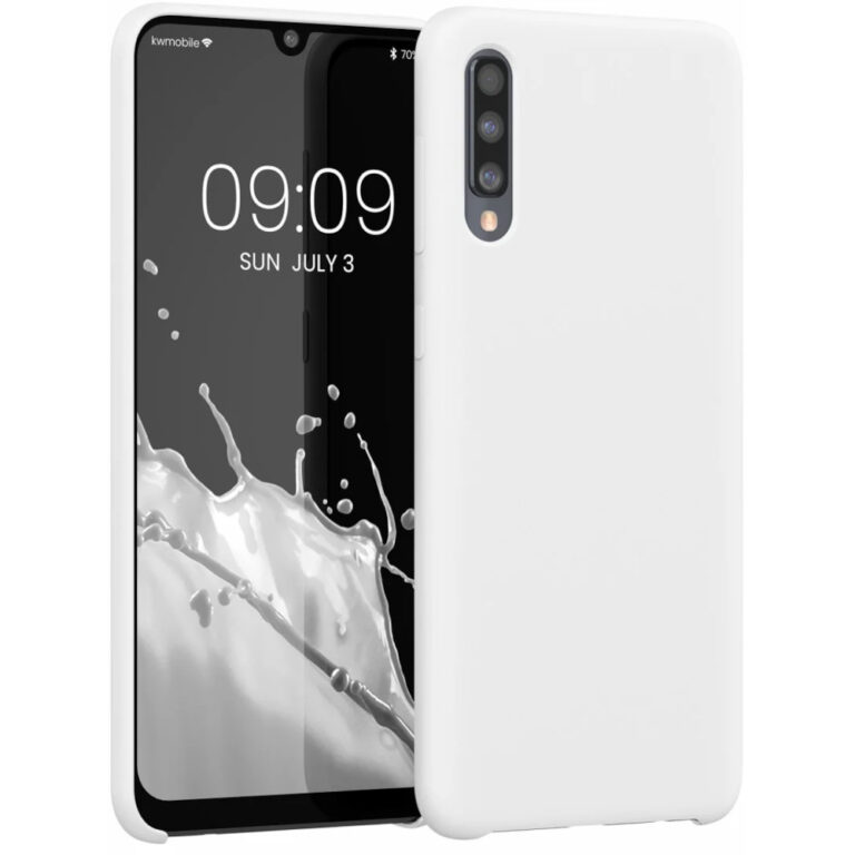 Husa Kwmobile pentru Samsung Galaxy A50, Silicon, Alb, 48715.48
