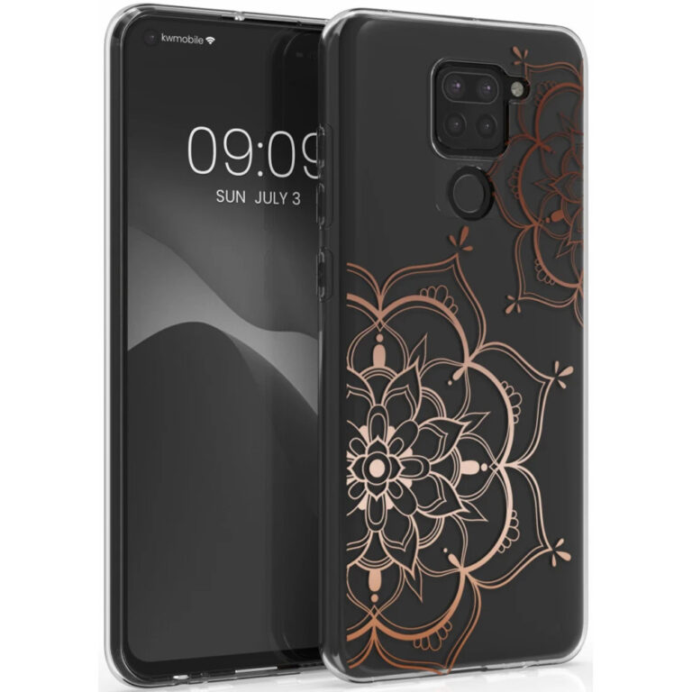Husa Kwmobile pentru Xiaomi Redmi Note 9, Silicon, Transparent/Rose Gold, 57084.02