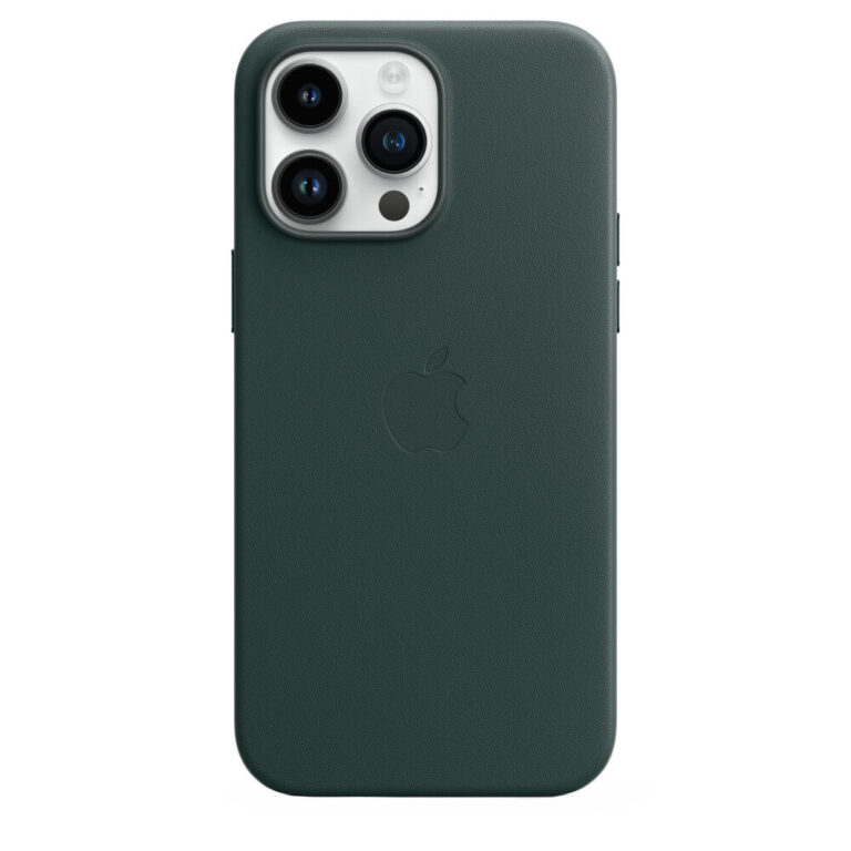 Husa de protectie Apple Leather Case with MagSafe pentru iPhone 14 Pro Max, Forest Green
