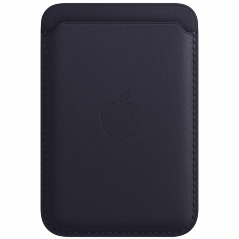Husa de protectie Apple Leather Wallet MagSafe pentru iPhone, Ink