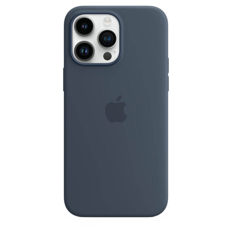 Husa de protectie Apple Silicone Case with MagSafe pentru iPhone 14 Pro Max, Storm Blue