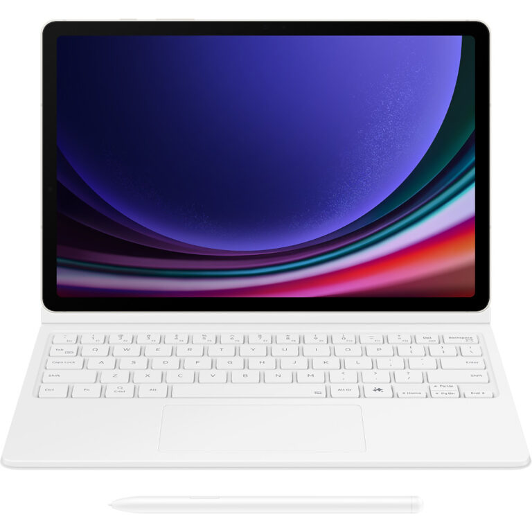Husa cu tastatura Samsung EF-DX725UWEGWW pentru Galaxy Tab S9/S9 FE, Alb