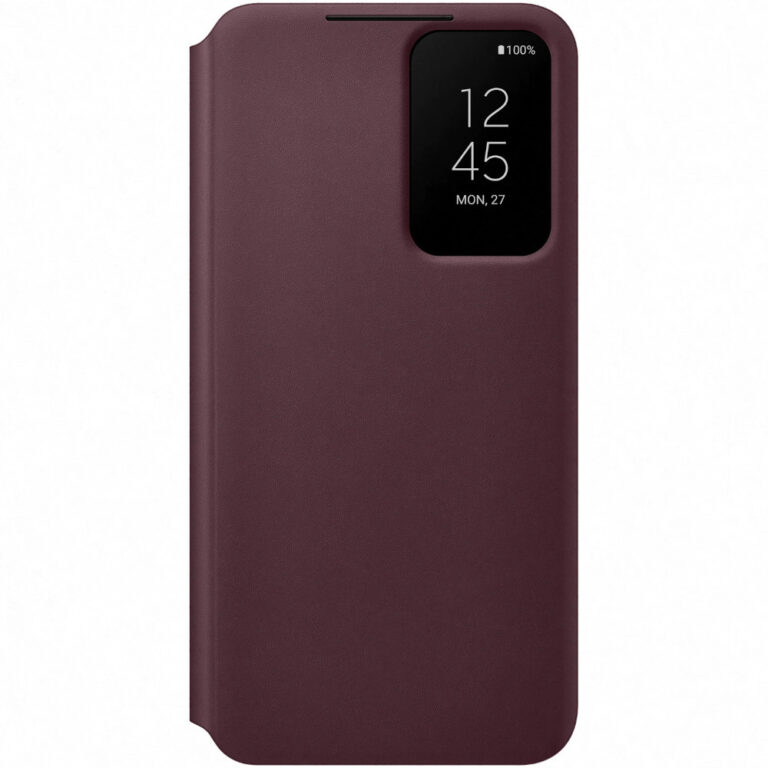 Husa de protectie Samsung Smart Clear View Cover pentru Galaxy S22, Burgundy