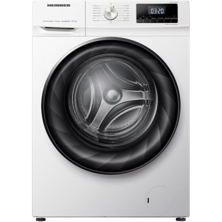 Masina de spalat rufe cu uscator Heinner HWDM-H10614A, 10 kg spalare, 6 kg uscare, 1400 RPM, Clasa A, Functie adaugare haine, Display LED