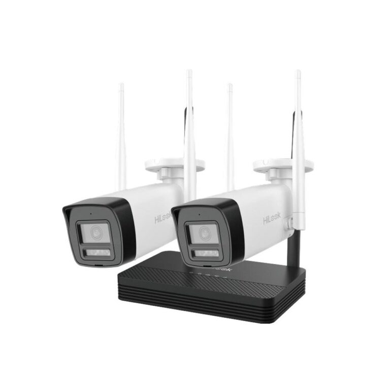 Kit supraveghere exterior WiFi HikVision Easy-Link HiLook IKS-2044BH-PH/W, 4MP, 2.8 mm, IR 30, microfon, difuzor, detectie miscare, slot card