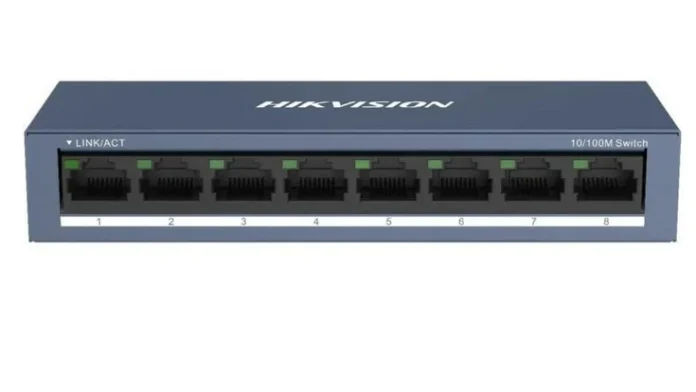 Switch Hikvision DS-3E0108-O, 8 porturi 10/100Mbps, montare perete Switch Hikvision DS-3E0108-O, 8 porturi 10/100Mbps, montare perete