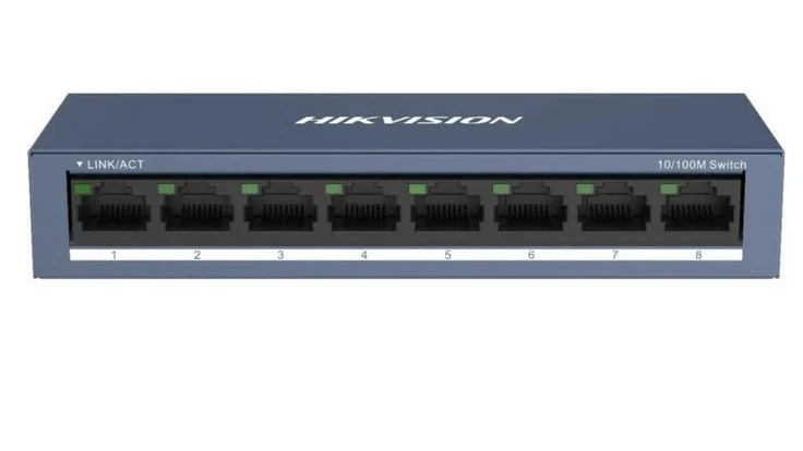 Switch Hikvision DS-3E0108-O, 8 porturi 10/100Mbps, montare perete