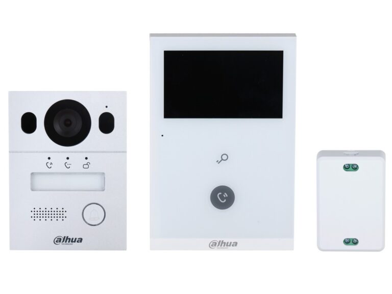 Kit Videointerfon Dahua KTX02(S), 2 fire, ecran 4.3 inch, Wi-Fi, IR, IP65, IK07, montare aparenta