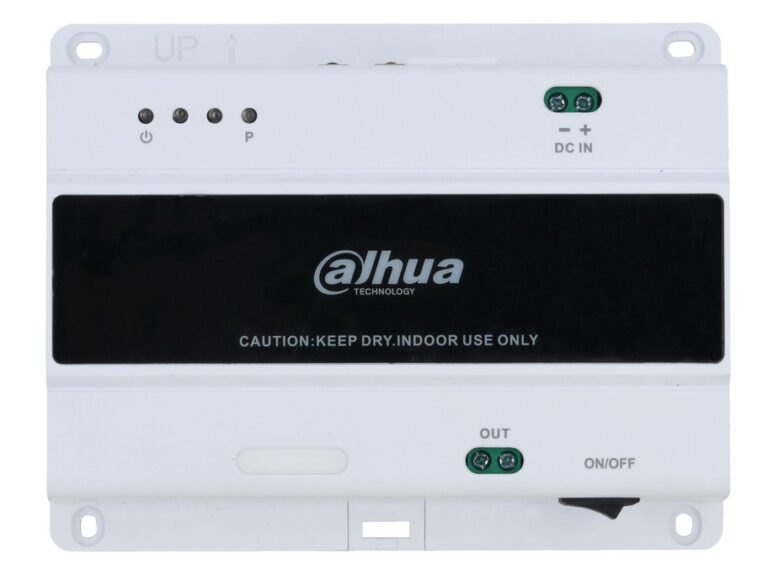 Switch Dahua VTNS1001B-2, 2 fire, RJ45, pentru 4 monitoare si 2 posturi exterioare, montare pe sina, ABS alb